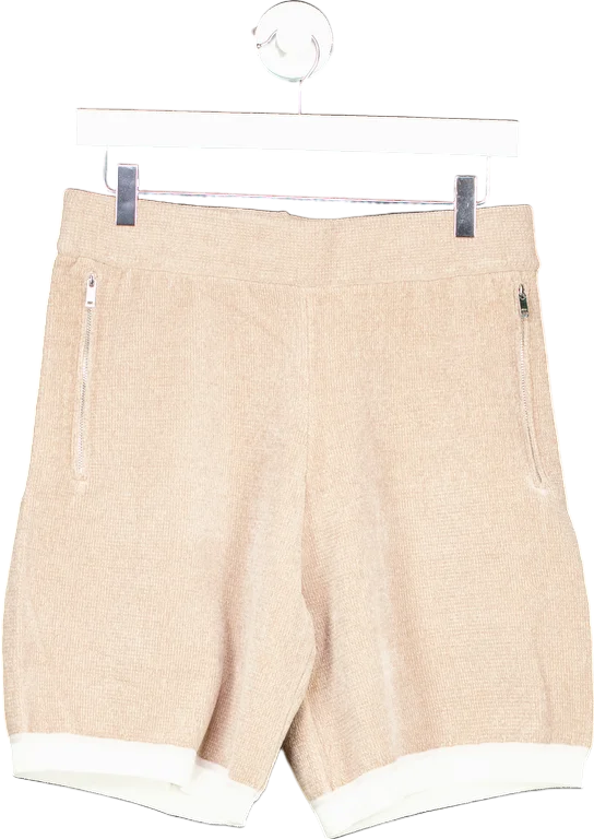 Seamless shorts – Shorts with minimal or no visible seams for a smooth, sleek look.Reiss Champagne Fielder Chenille Baseball Shorts Size UK S