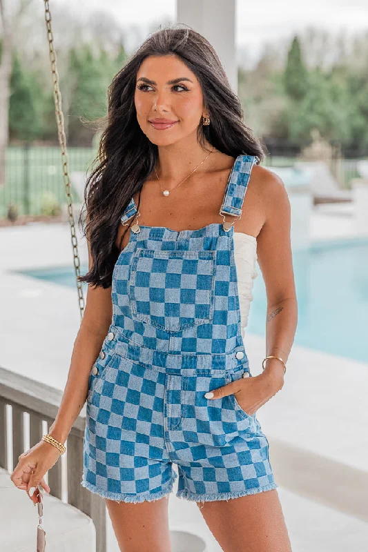 Tailored shorts – Well-fitted, structured shorts, often more formal or polished for work or events.Life On The Square Checkered Denim Overalls