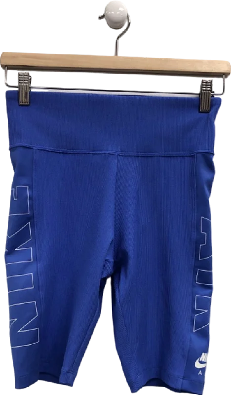 Ripped shorts – Denim or other fabric shorts with intentional tears or distressing for a rugged, trendy look.Nike Blue Training Shorts UK S