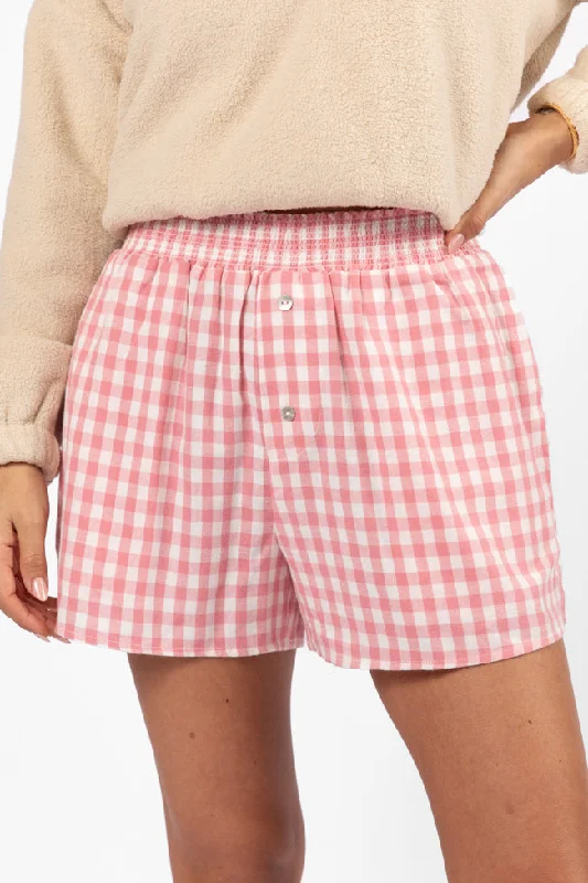 Cargo shorts – Loose-fitting shorts with large side pockets, often made from durable material for a utilitarian look.Keep It Brief Pink Flannel Boxer Shorts