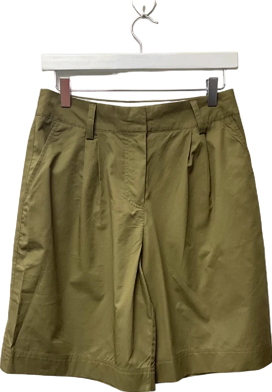 Paperbag waist shorts – Shorts with a gathered, elastic waist and often a belt, creating a relaxed and stylish fit.Next Khaki Pleated Shorts UK 8