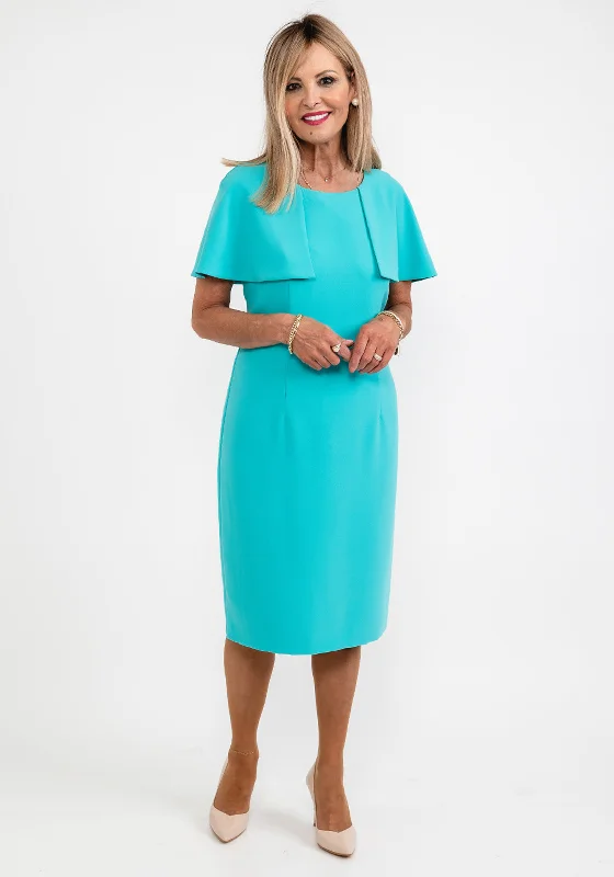 Midi dress – Dress that falls to the mid-calf, giving a balanced, modest, yet stylish appearance.Avalon Carmen Cape Sleeve Pencil Midi Dress, Jade