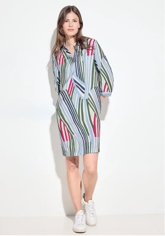 Fit-and-flare dress – Dress that is fitted at the top and flares out at the bottom, offering a feminine and flattering shape.Cecil Muslin Tunic Dress, Vanilla Multi