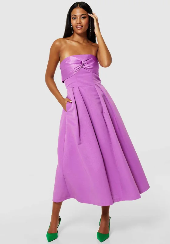 Shift dress – Loose, straight-cut dress that doesn't define the waist, offering a more relaxed fit.Closet London Strapless Aline Dress, Violet