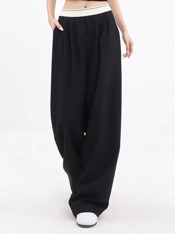 Wide-leg trousers – Trousers with a loose, flared fit from the hips down to the ankles.BerryBetty - Elastic Waistband Wide Leg Pants