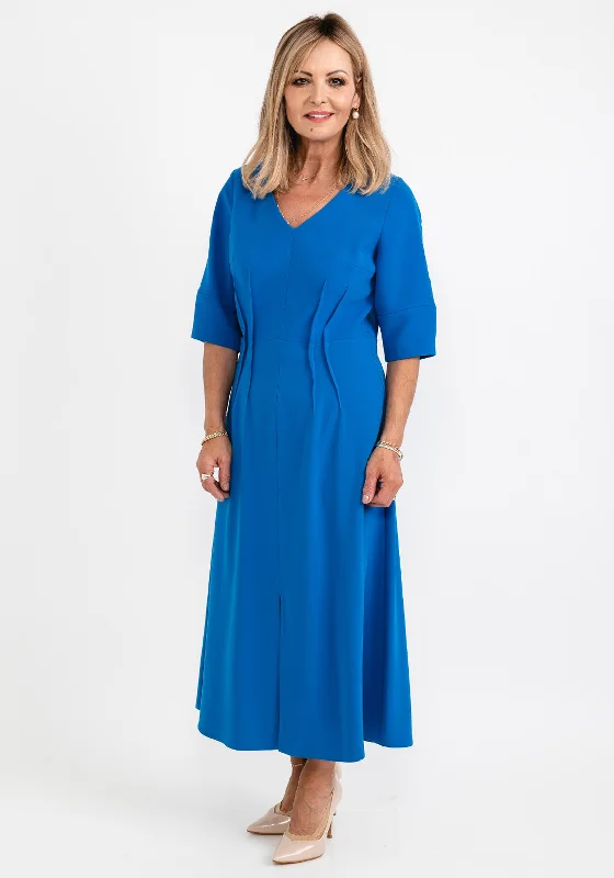 Midi dress – Dress that falls to the mid-calf, giving a balanced, modest, yet stylish appearance.Ella Boo Seamed Ruching Maxi Dress, Blue