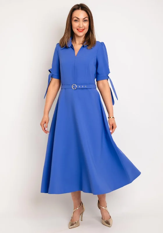 Tulle dress – Dress made with soft, voluminous tulle fabric, often worn for formal occasions or as part of a bridal outfit.Ella Boo Collar Belted Fit and Flare Dress, Azure