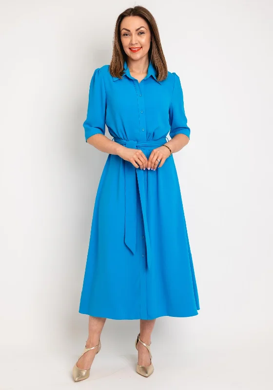 V-neck dress – Dress with a V-shaped neckline that flatters the chest and elongates the neck.Ella Boo Button Down Long Shirt Dress, Ocean