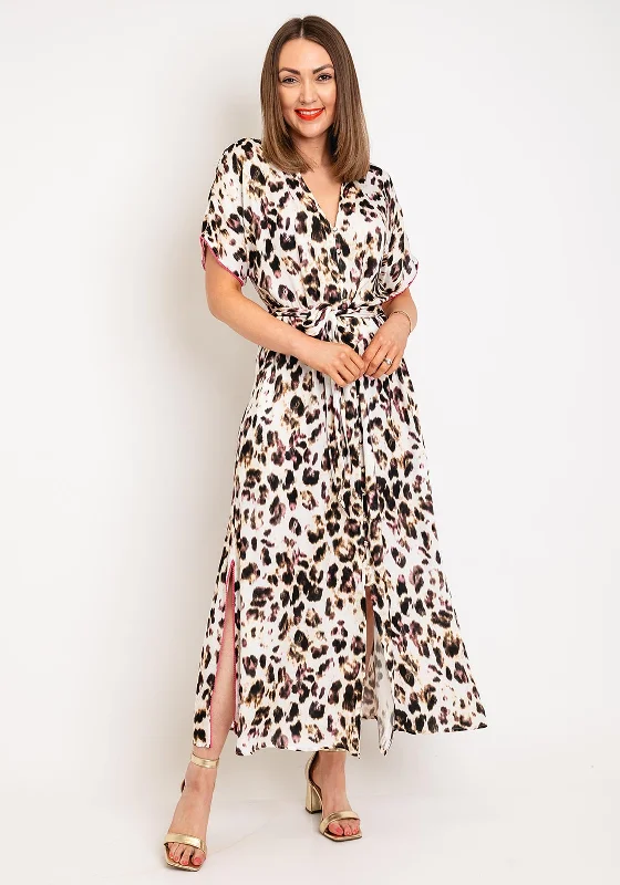 Sundress – Light, sleeveless dress typically worn in warm weather, often made from cotton or linen.Eva Kayan Leopard Print Shirt Dress, Natural