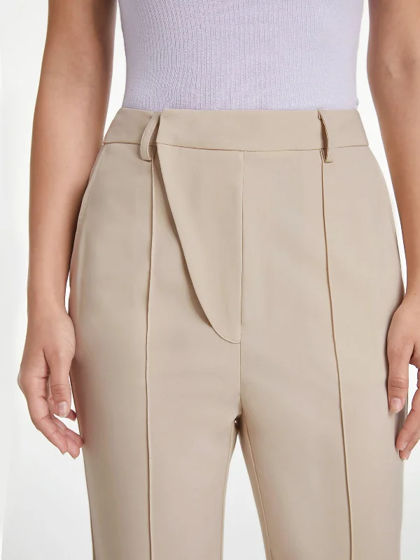 Straight-leg trousers – Trousers with a consistent width from hip to ankle, not tapered or flared.BerryBetty - High Waisted Asymmetrical Closure Seam Detail Flare Trousers