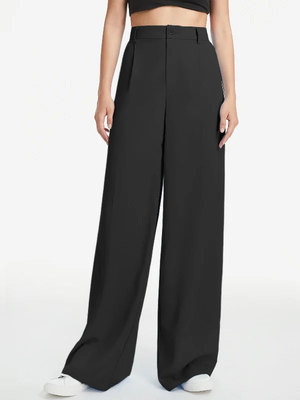 Stretch trousers – Trousers made with a small amount of spandex or elastane for added stretch and flexibility.BerryBetty - High Waisted Wide Leg Relaxed Fit Trousers