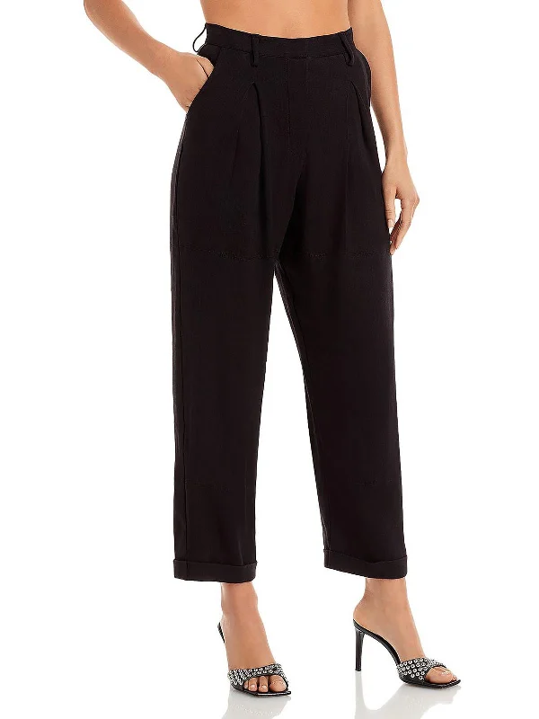 Checkered trousers – Trousers with a plaid or checkered pattern, adding a bold touch to your wardrobe.Kai Womens Linen Blend Cropped Ankle Pants