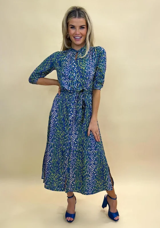 Slip dress – Simple, silky dress with spaghetti straps, resembling a slip, often worn casually or for evening wear.Kate & Pippa Capri Animal Print Midi Dress, Green Multi