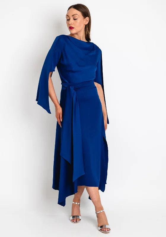 Maxi dress – Long dress that typically reaches the ankles or floor, offering a flowing and elegant look.Kevan Jon Como Open Sleeve Maxi Dress, Cobalt Blue