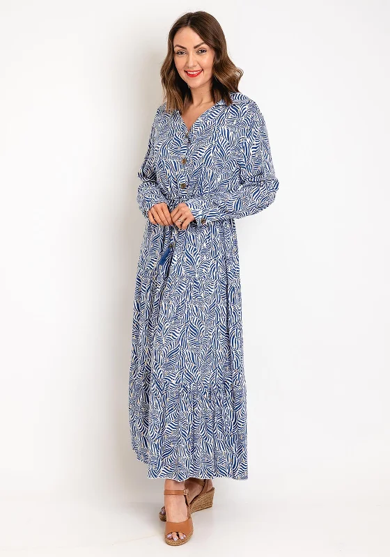 Empire waist dress – Dress with a high waistline, just under the bust, for a flattering silhouette.Serafina Collection One Size Drawstring Waist Maxi Dress, Blue