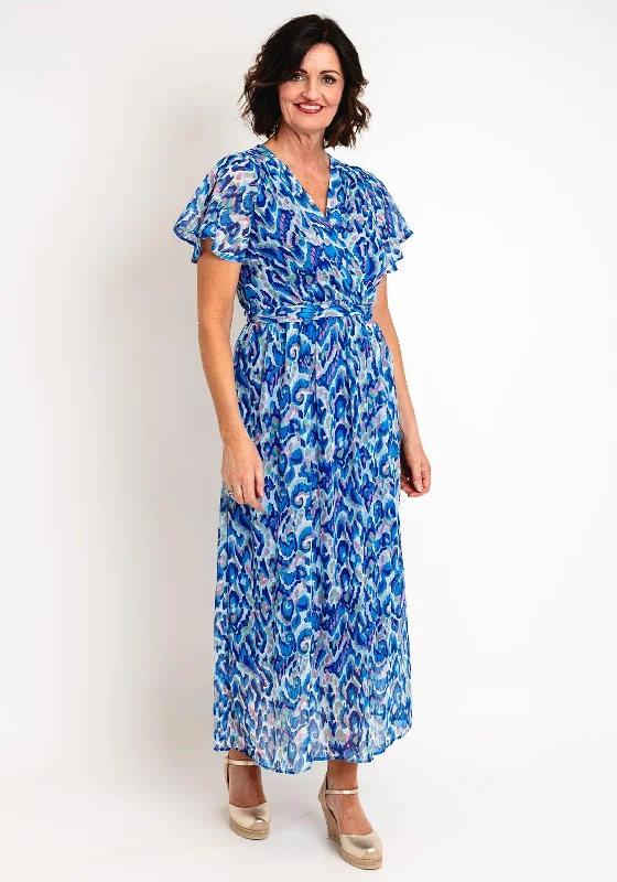 Mini dress – Short dress that usually ends above the knee, often casual or party wear.Serafina Collection Abstract Print Wrap Dress, Blue