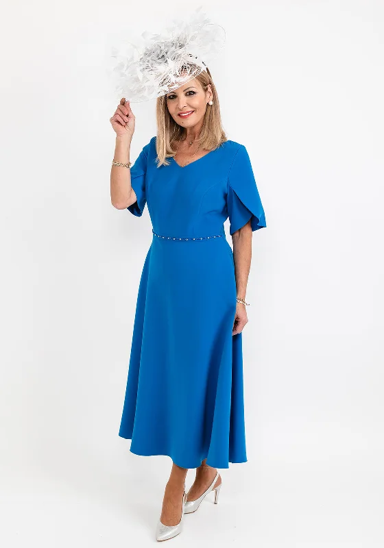 Wrap dress – Dress that wraps around the body and ties at the waist, creating a flattering and adjustable fit.Lizabella Beaded Waist A Line Maxi Dress, Royal Blue