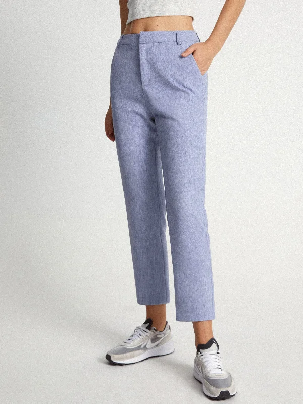 Chinos – Casual, often cotton trousers with a slightly tapered or straight-leg fit, great for everyday wear.BerryBetty - Mid Rise Heathered Pastel Cropped Pants