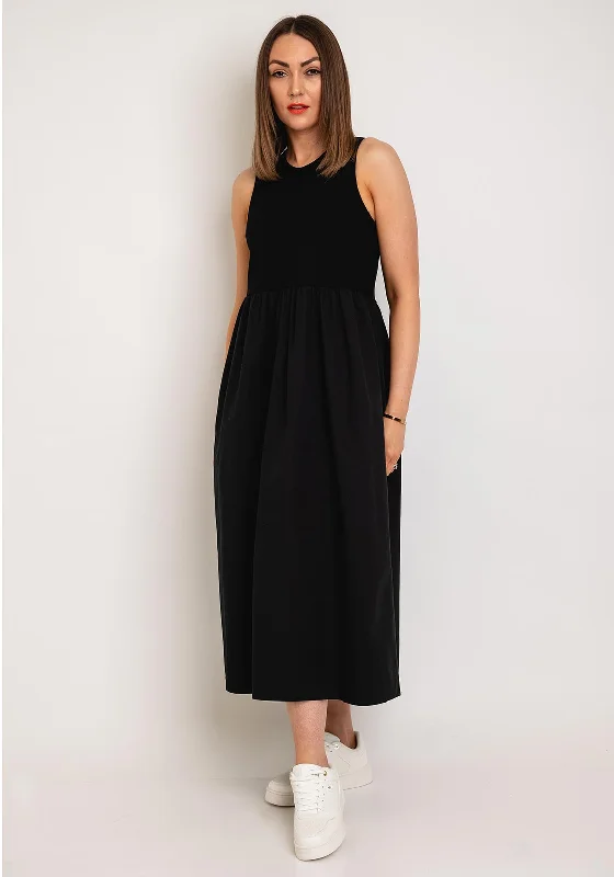 Peplum dress – Dress with a flared ruffle or extra fabric at the waist, adding volume and shaping to the lower half.One Life Raya Casual A-Ling Midi Dress, Black