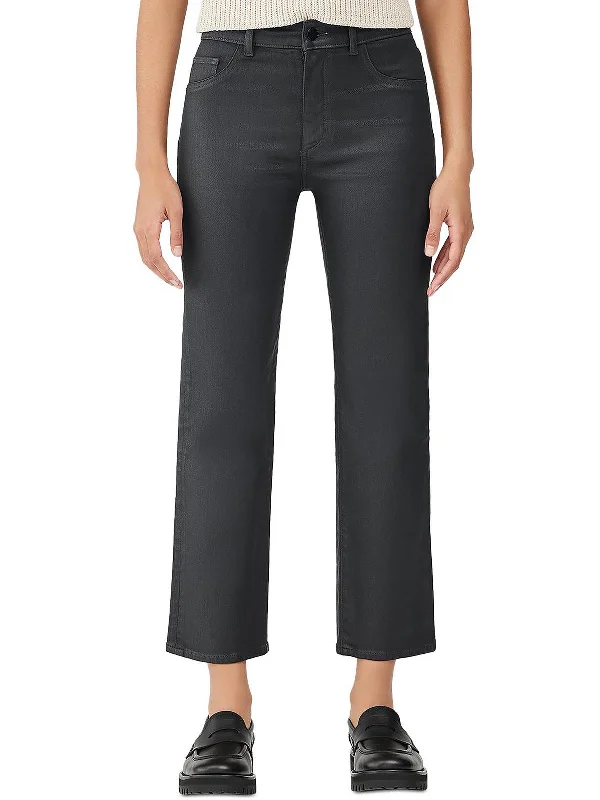 Straight-leg trousers – Trousers with a consistent width from hip to ankle, not tapered or flared.Patti Womens Coated High Rise Straight Leg Jeans