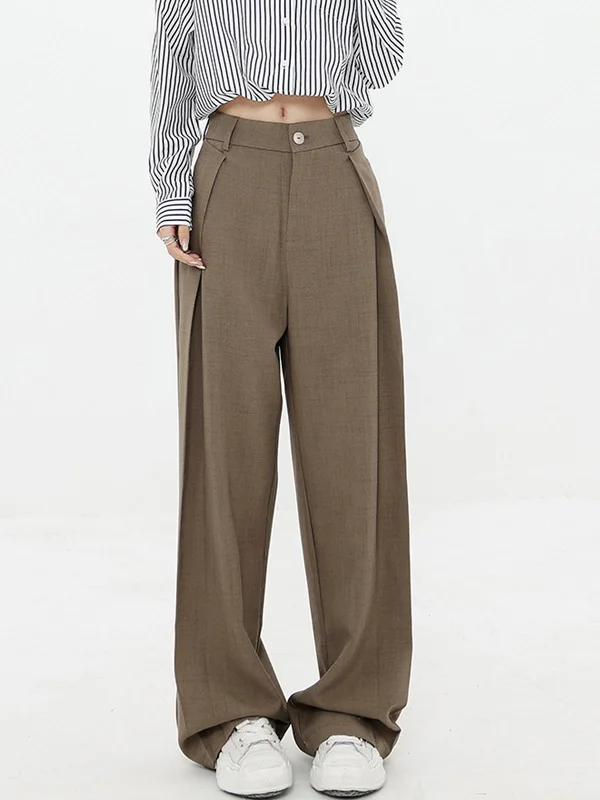 Slim-fit trousers – Trousers that are form-fitting and narrow through the legs.BerryBetty - Pleated Baggy Wide Leg Pants