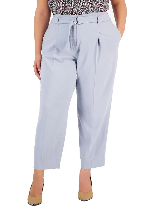 Elastic waist trousers – Trousers with an elasticated waistband for a more comfortable, stretchy fit.Plus Womens Suit Separate Office Paperbag Pants