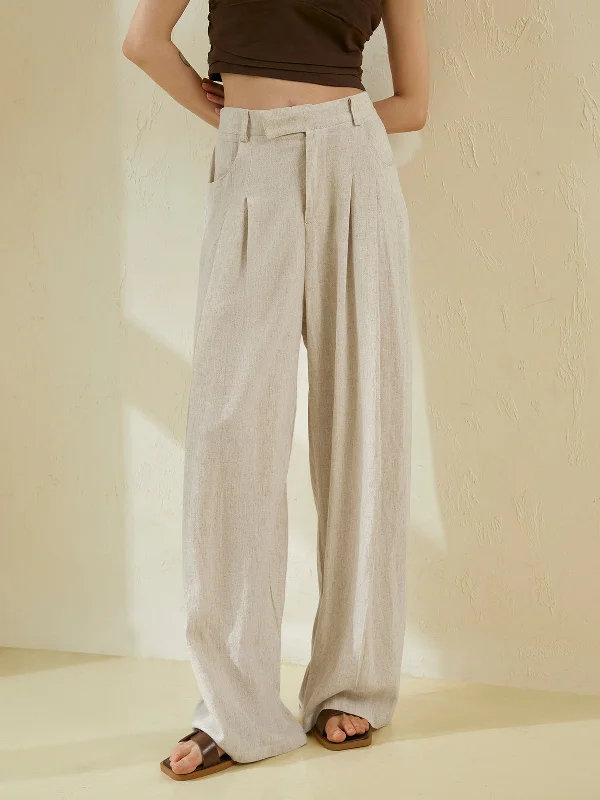 Linen trousers – Lightweight, breathable trousers made from linen fabric, perfect for warmer weather.BerryBetty - Relaxed Fit Linen Wide Leg Pants