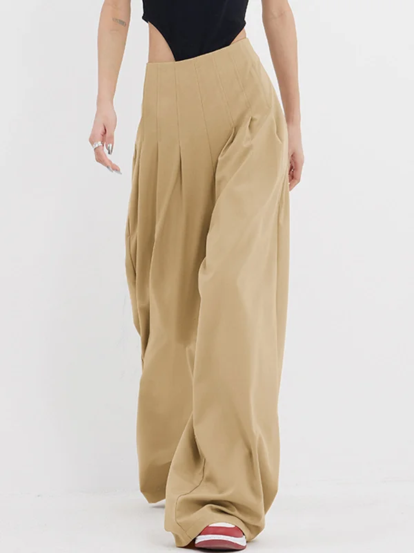 Straight-leg trousers – Trousers with a consistent width from hip to ankle, not tapered or flared.BerryBetty - Street Oversized Pleat Wide Leg Pants