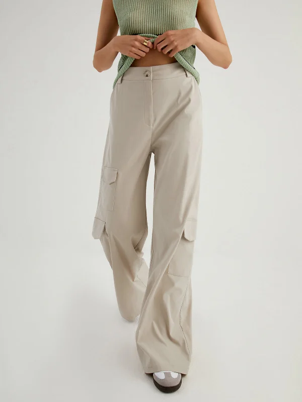 Flared trousers – Trousers with a gradual flare from the knee down, often associated with retro or 1970s fashion.BerryBetty - Utility Wide Leg Cargo Pants