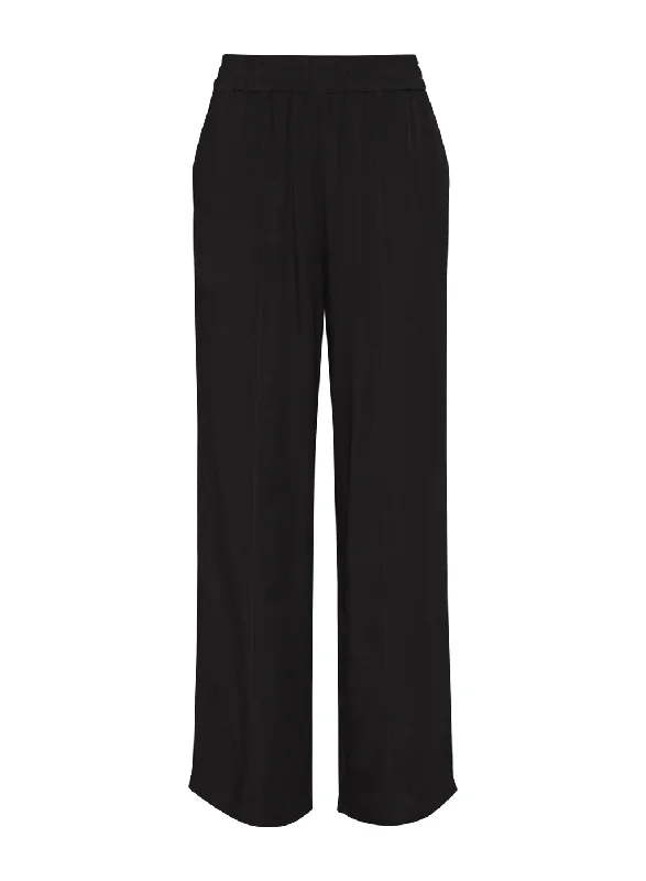 Cargo trousers – Loose-fitting trousers with large pockets on the sides, often made from durable materials.Viscose Satin Pull-On Trouser in Black