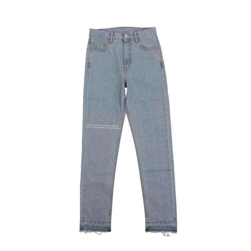 Bootcut trousers – Slightly flared at the bottom, designed to accommodate boots underneath.Women's Bleached Denim Slim Jeans - Light Blue