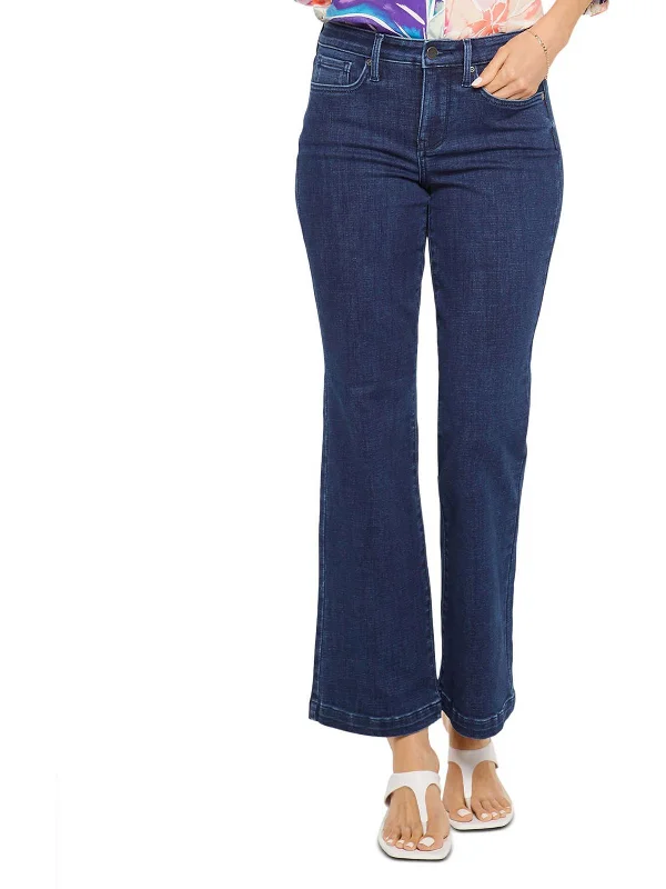 Linen trousers – Lightweight, breathable trousers made from linen fabric, perfect for warmer weather.Womens Denim Stretch Mid-Rise Flare Jeans