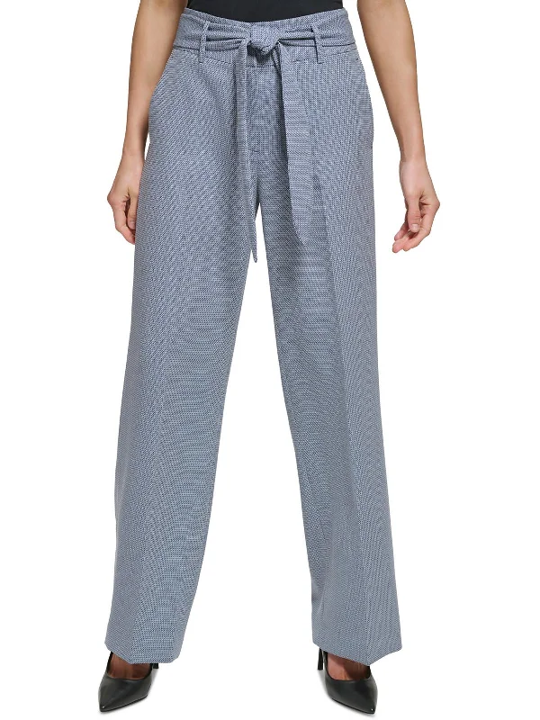 Paperbag waist trousers – Trousers with a gathered waistband, often cinched with a belt for added style.Womens High Rise Office Wide Leg Pants