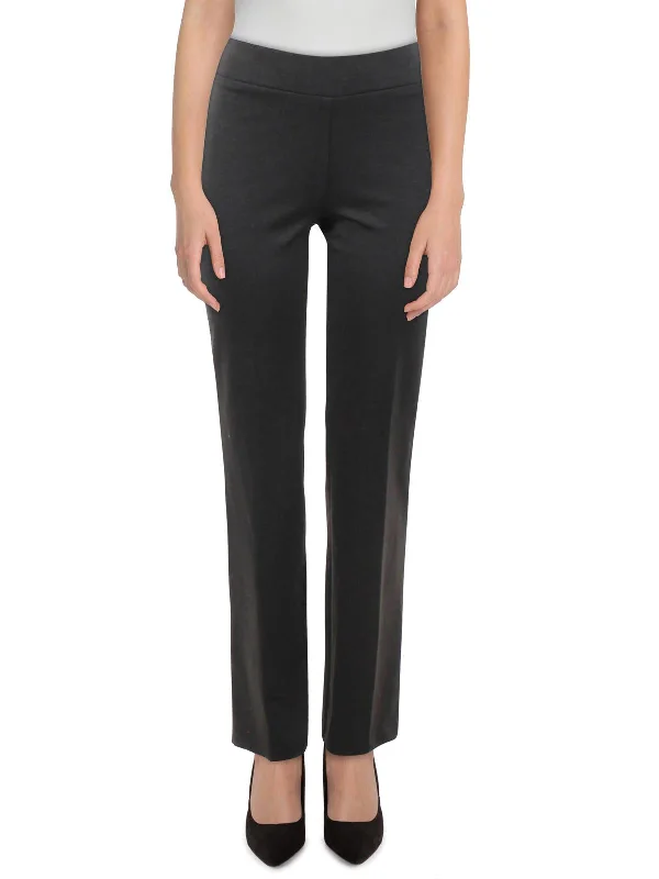 Wide-waistband trousers – Trousers with a thick waistband, often providing a more structured or comfortable fit.Womens Pull On Trousers Straight Leg Pants