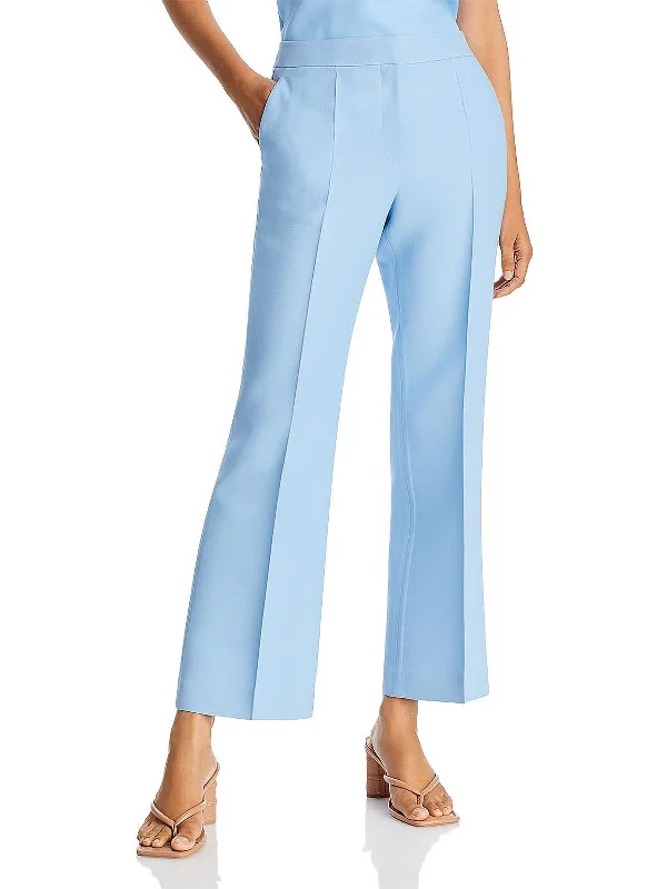 Button-front trousers – Trousers that feature a row of buttons along the waistband for a stylish detail.Womens Wool Flared Ankle Pants