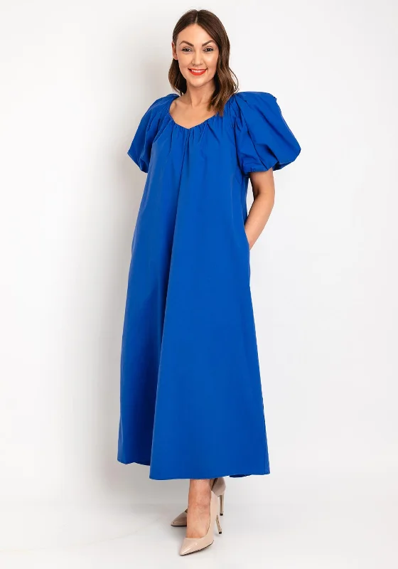 Off-the-shoulder dress – Dress with sleeves or straps that sit below the shoulders, exposing the upper arms.Y.A.S Olega Puff Sleeve Long Dress, Dazzling Blue