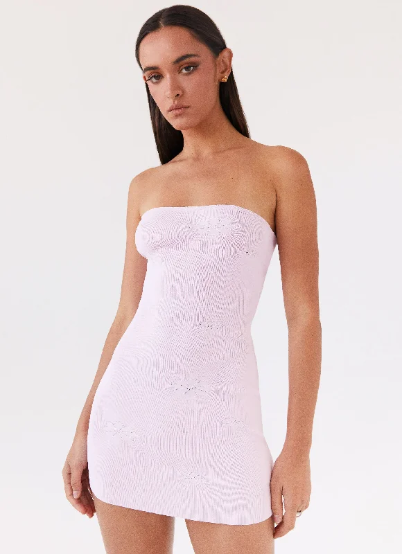 Slip skirt – A silky or satin skirt that mimics a slip dress, often worn for a smooth, elegant look.Ashton Strapless Knit Mini Dress - Pink