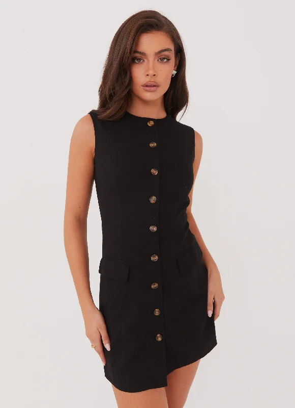 Balloon skirt – Skirt that is voluminous at the bottom and gathered at the waist for a dramatic effect.Castello Fiore Linen Mini Dress - Black