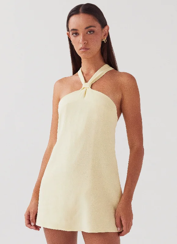 Maxi skirt – Skirt that reaches the ankles or floor, offering a long, flowing silhouette.Keira Linen Mini Dress - Lemon