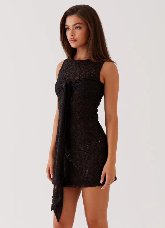 Midi skirt – Skirt that falls to the mid-calf, creating a more modest and elegant look.Midnight Muse Lace Mini Dress - Black