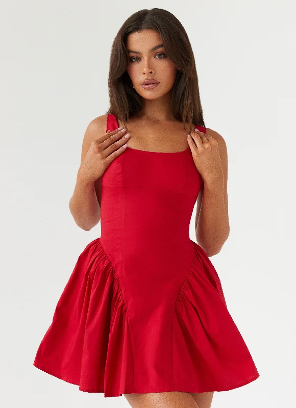 Maxi skirt – Skirt that reaches the ankles or floor, offering a long, flowing silhouette.Sassy Soiree Corset Mini Dress - Red