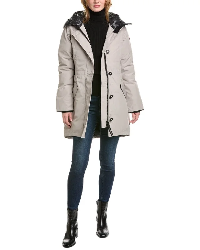 Biker-style – Leather or faux-leather, rugged designCanada Goose Rossclair Parka