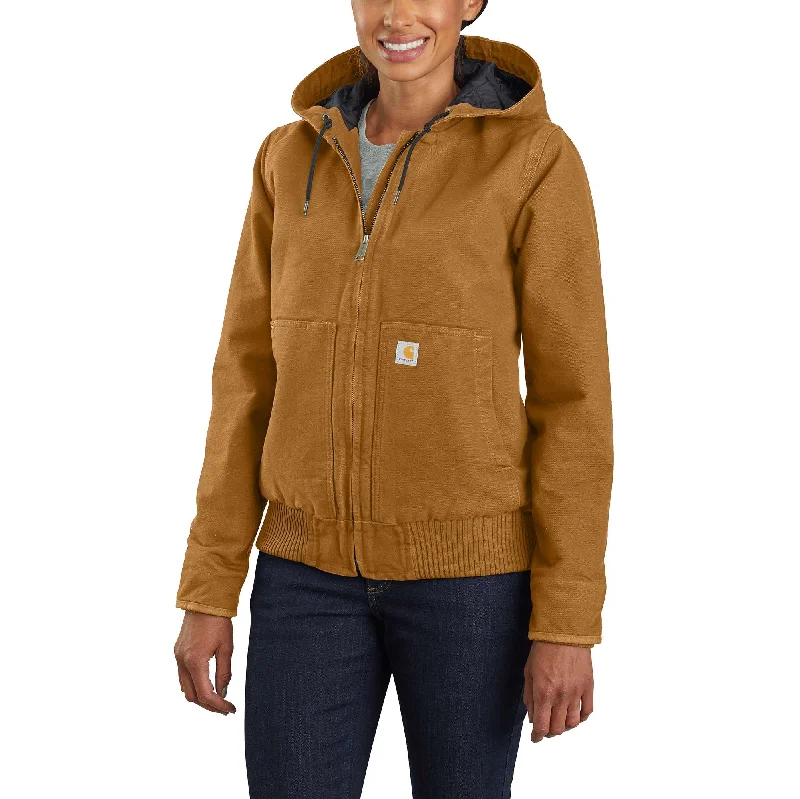 Quilted – Sewn in a pattern, often used for insulationLoose Fit Washed Duck Insulated Active Jac