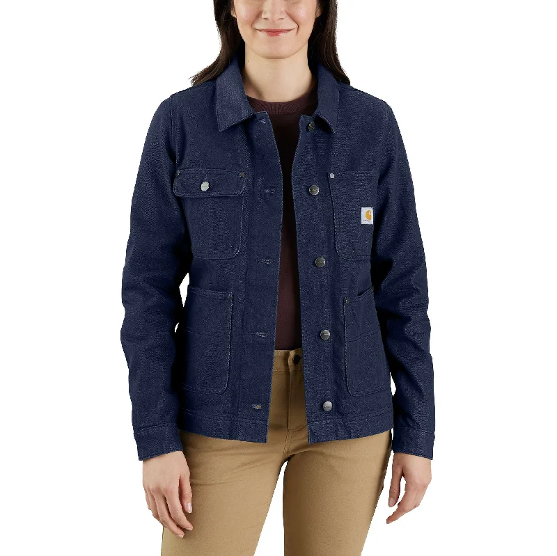 Puffer – Quilted jacket with insulation, often filled with down or synthetic materialRelaxed Fit Denim Chore Coat