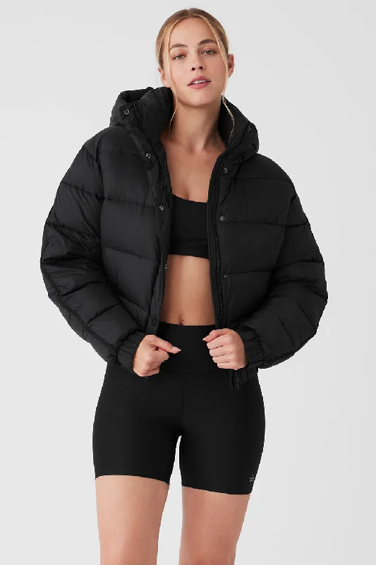 Puffer – Quilted jacket with insulation, often filled with down or synthetic materialAspen Love Puffer Jacket - Black