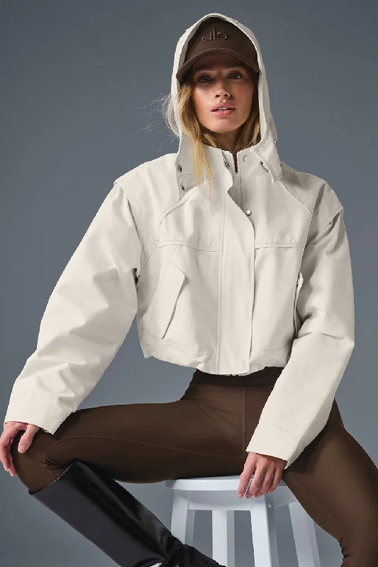 Windproof – Wind-resistantCropped Unify Jacket - Ivory