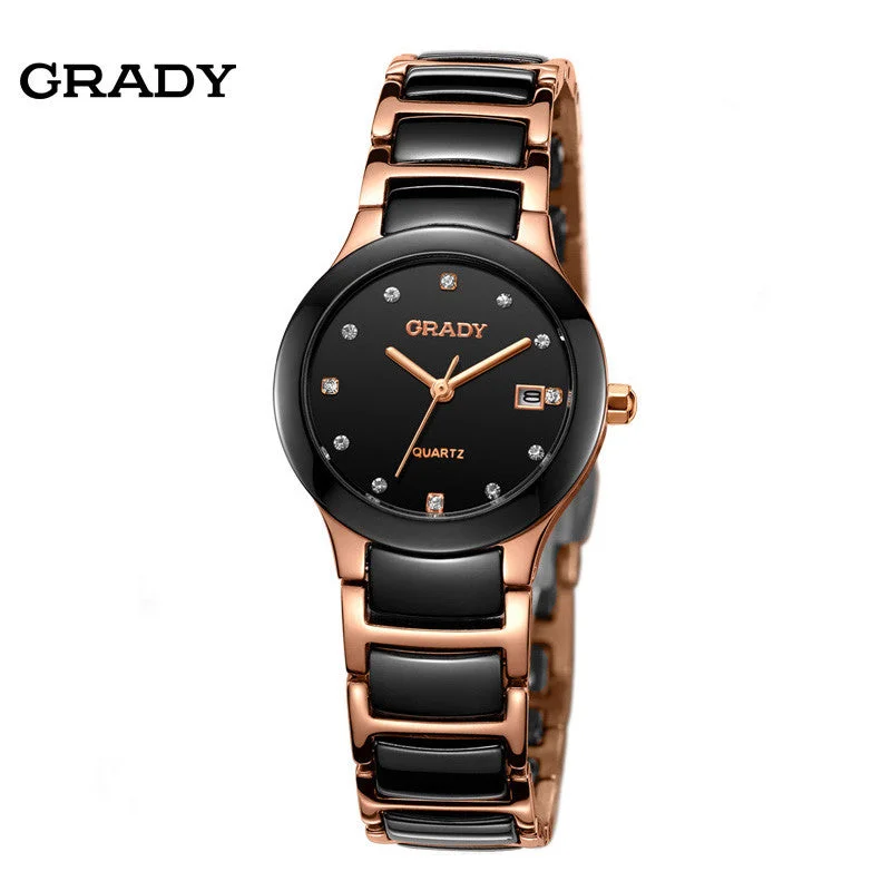 Luxury Ceramic Water Resistant Women Wrist Watch,Free Shipping Top Quality Women Steel Ceramic Rhinestone watches