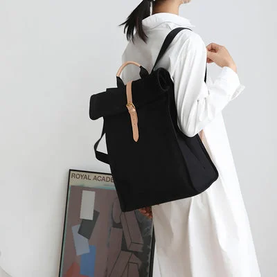 Womens Vintage Canvas Backpack Purse Laptop Rucksack Bag