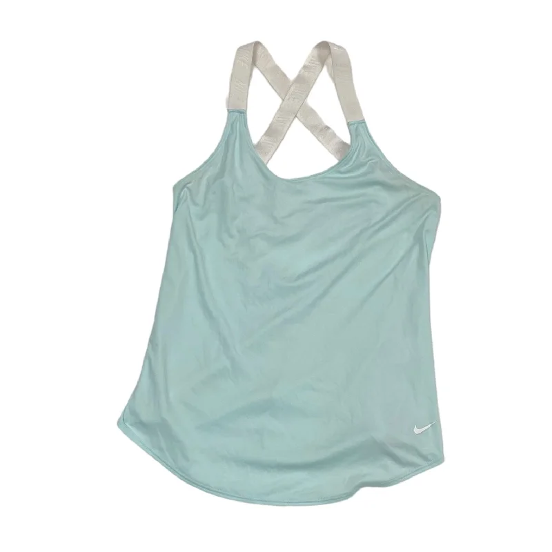 Peplum vest – Vest with a flared, ruffled bottom for a feminine silhouetteBlue & White Athletic Tank Top Nike, Size S