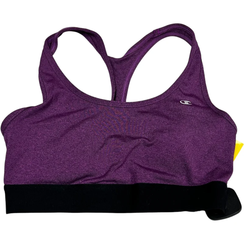 Adjustable straps sports bra – Sports bra with straps that can be adjusted for a personalized fit and comfort.Athletic Bra By Champion In Purple, Size: M